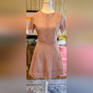 BB Dakota Rose Lace Fit-and-Flare Mini Dress